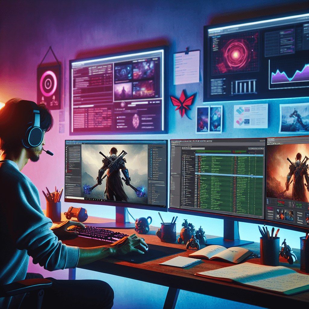 게임 리뷰 블로그 작성하는 모습