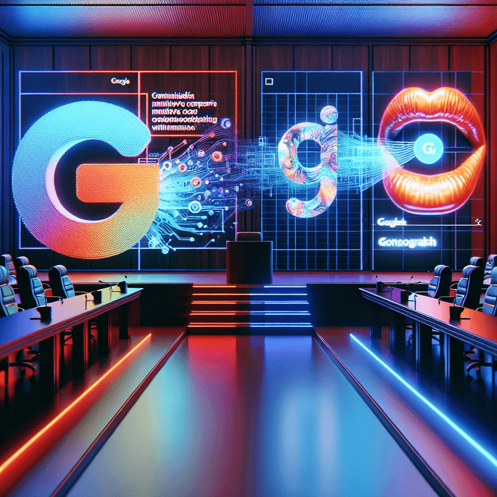 구글 AI 오버뷰와 롤링스톤 미디어 간의 법적 분쟁을 표현한 이미지