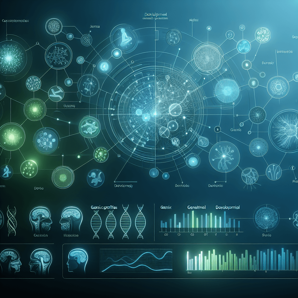 자폐 스펙트럼 장애의 다양한 생물학적 프로파일을 보여주는 과학적 연구 시각화